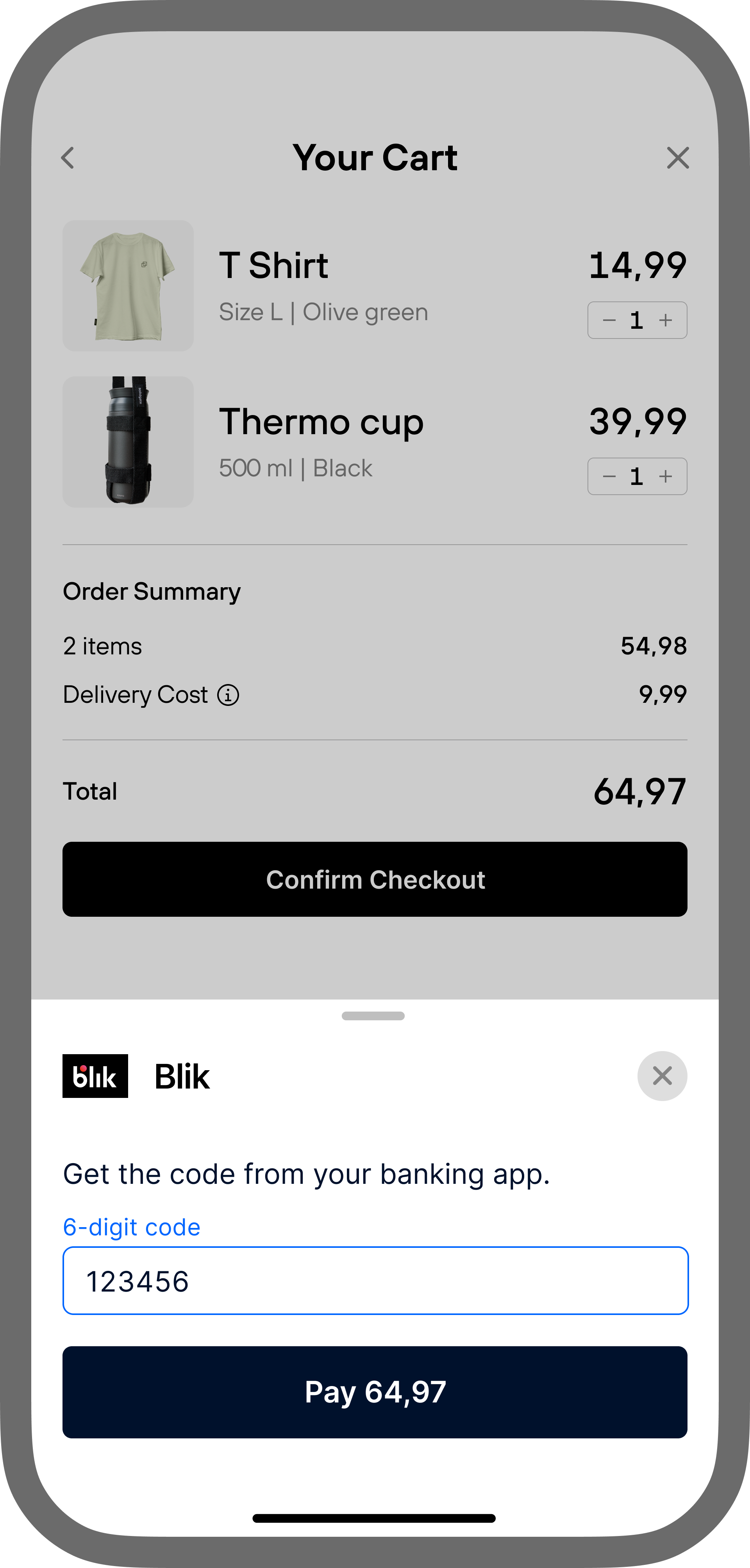 Payment page example