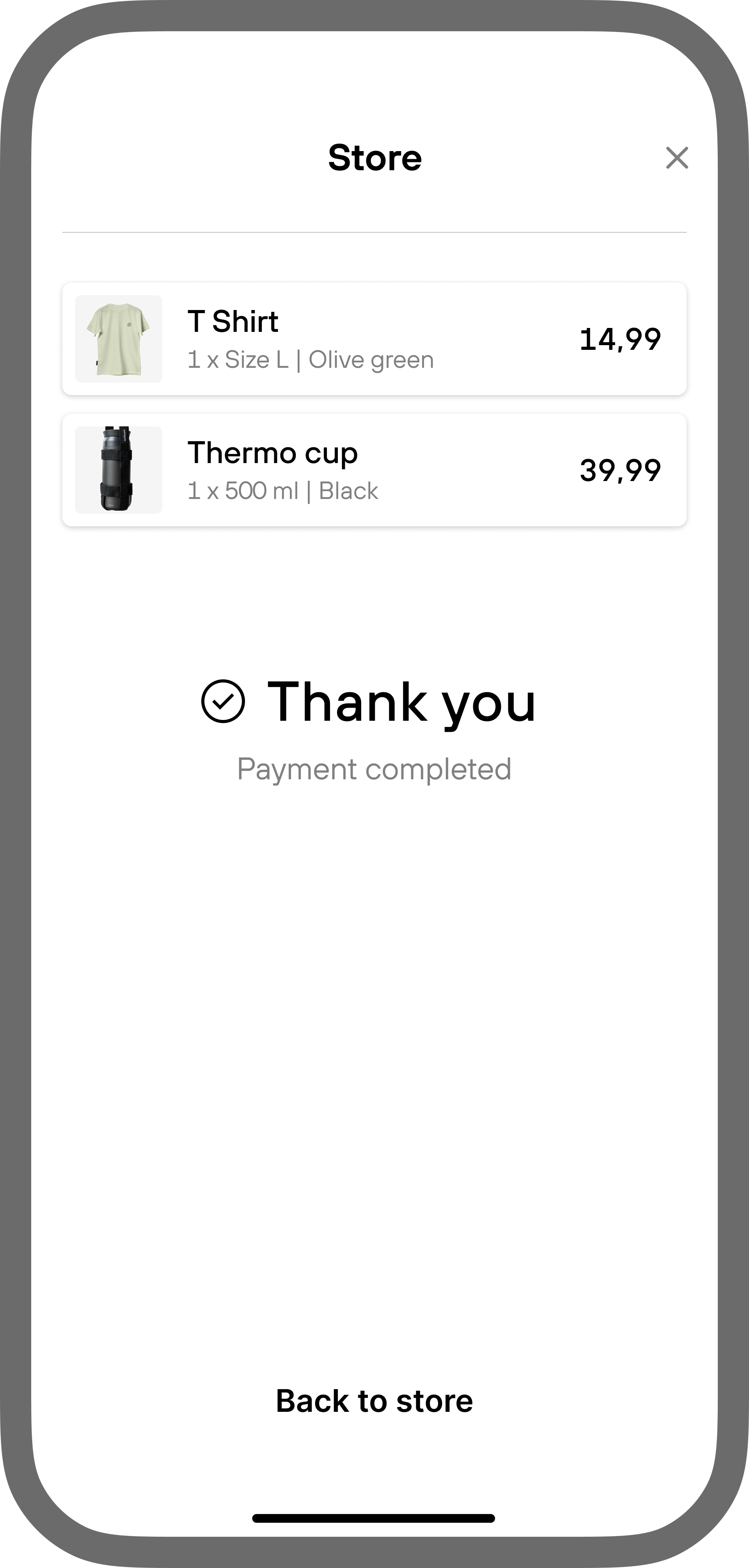 Payment page example