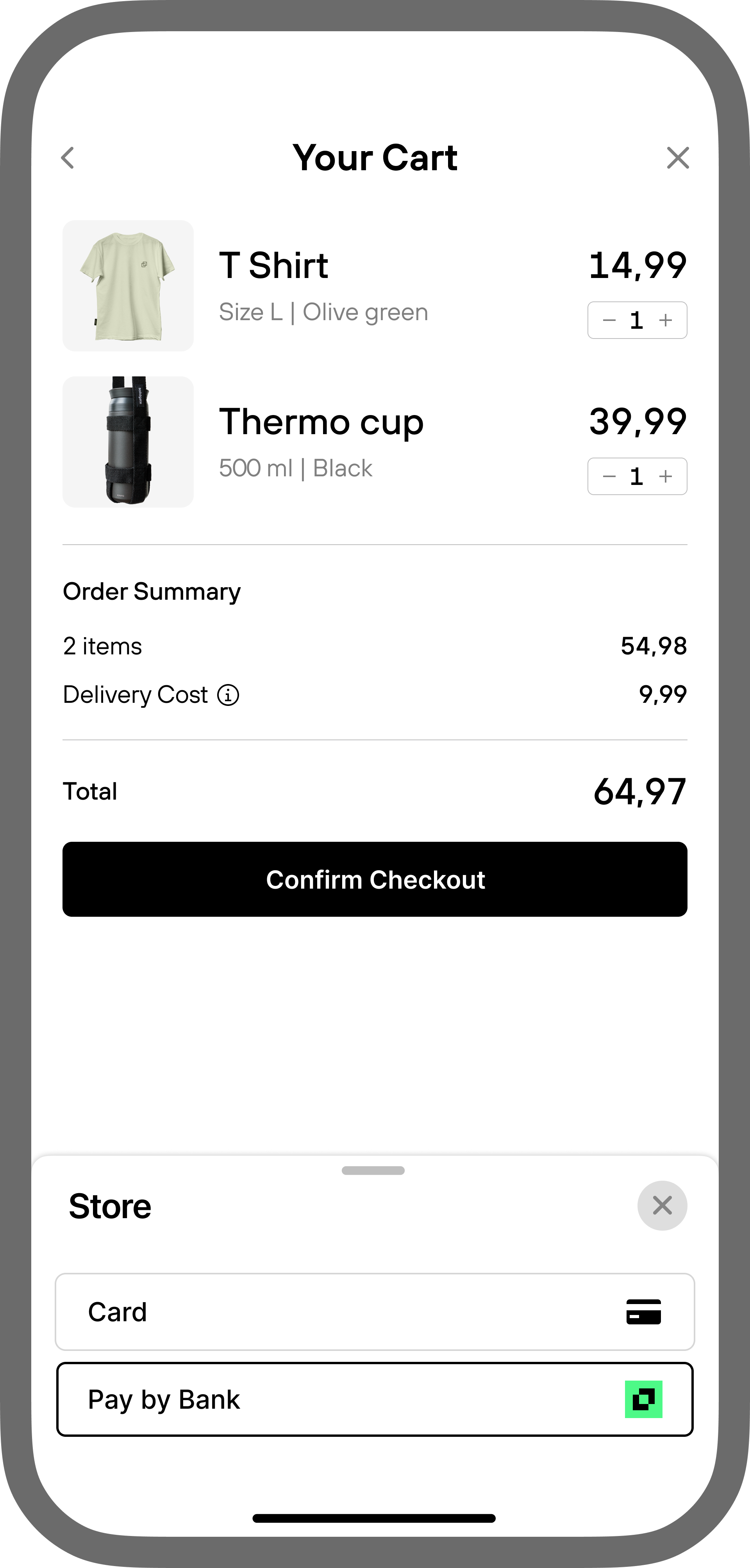 Payment page example