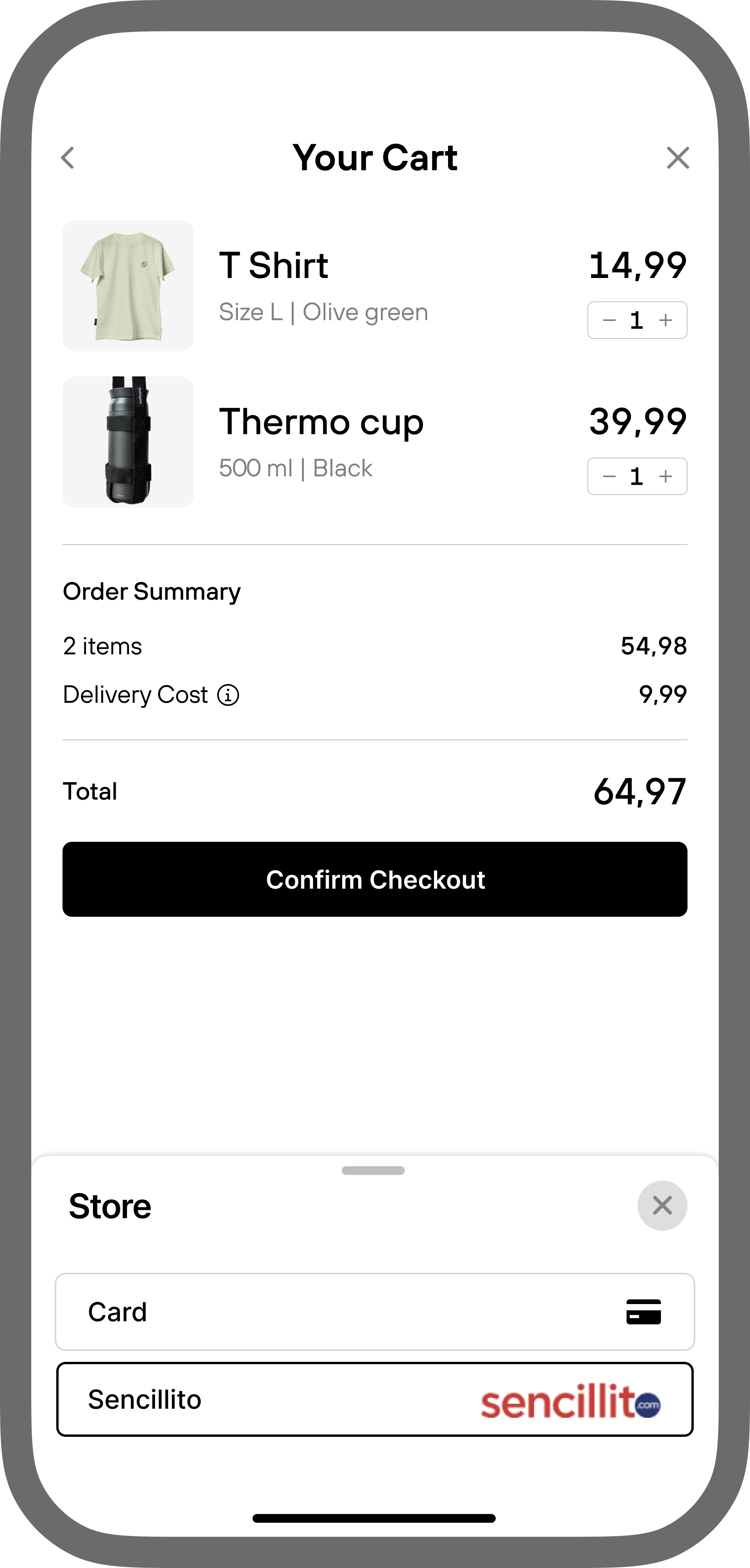 Payment page example